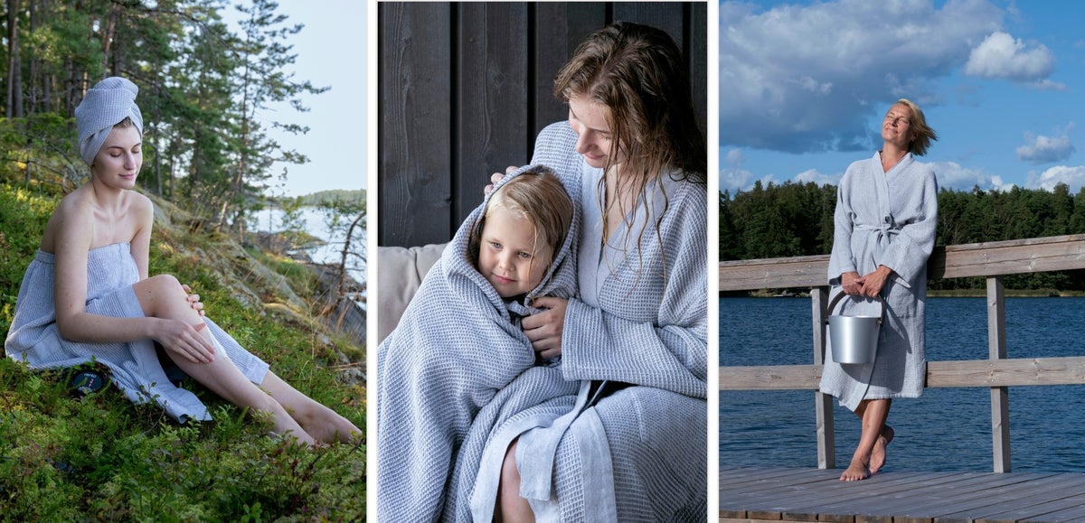 Nouvelle couleur pour les textiles de sauna Rento Kenno &ndash; une teinte claire et harmonieuse