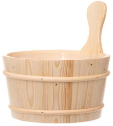 4Living Seau de sauna traditionnel en &eacute;pic&eacute;a.