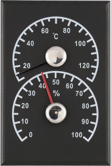 4Living l&auml;mp&ouml;- ja kosteusmittari saunaan, musta