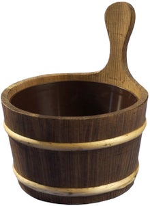 Seau de sauna goudronn&eacute; avec insert en plastique Pinetta.