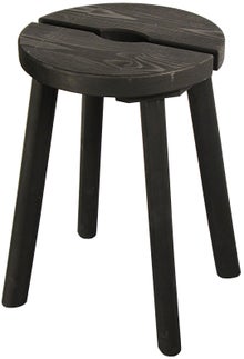 Tabouret de sauna rond 29,5 x 44 cm Pinetta, noir.