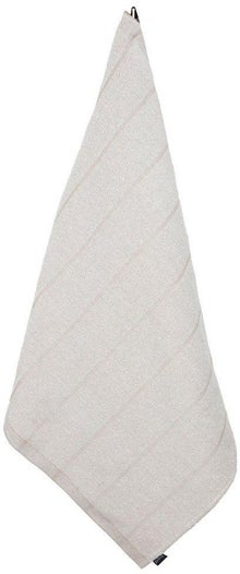Jokipiin Pellava Laituri grande serviette de bain beige en tissu &eacute;ponge de lin suspendue.