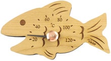 Thermom&egrave;tre de sauna en bois Veico, Poisson.