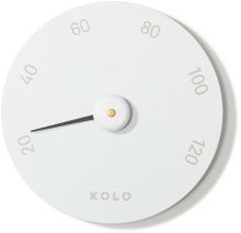 KOLO thermom&egrave;tre de sauna blanc et rond, &eacute;chelle 0&ndash;120&deg;C.