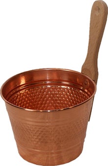 Petit seau de sauna en cuivre pour enfants, 1 litre.