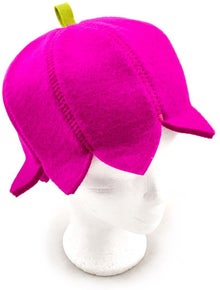 Bonnet de sauna rose Framboise Alhon Huopatehdas.