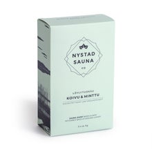 Nystad Sauna parfum pour le sauna Bouleau & menthe 3 x 4 g, emballage.