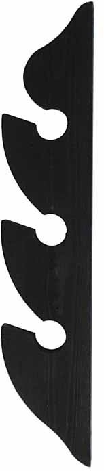 Support mural en bois pour bassines, noir.