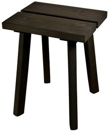 Tabouret de sauna 35 x 28 cm Pinetta, pin teint&eacute; noir.