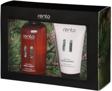Coffret cadeau Rento - savon douche Pin arctique 400 ml et miel de sauna 150 ml.