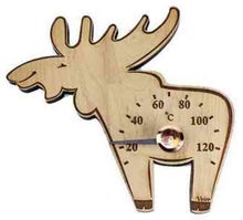 Thermom&egrave;tre de sauna en bois Veico, &eacute;lan.