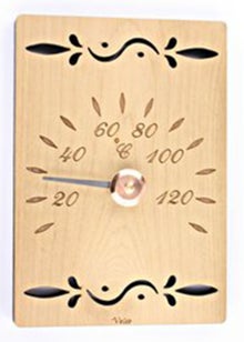 Thermom&egrave;tre de sauna en bois Veico, liane.