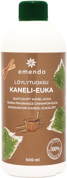 Emendo parfum pour le sauna Cannelle-Eucalyptus en flacon de 500 ml.