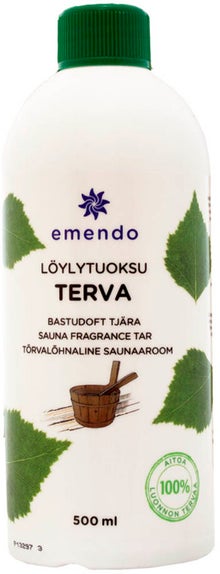 Emendo Goudron parfum pour le sauna dans un flacon de 500 ml.