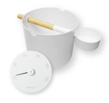 KOLO lot de seau, louche et thermom&egrave;tre de sauna, blanc