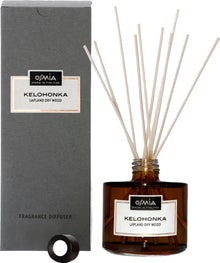 Parfum d&rsquo;int&eacute;rieur Osmia Pin sec de Laponie - flacon, b&acirc;tonnets, bouchon et emballage.