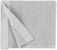 Serviette pour banc de sauna gris/blanc Rento Kenno 50 x 60 cm avec bordure chambray.