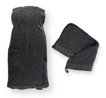 Rento Kenno lot de serviette par&eacute;o/sarong et serviette pour cheveux, noir