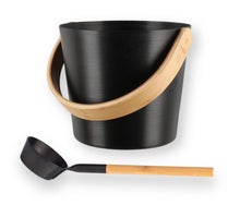 Rento lot de seau + louche de sauna, aluminium / noir