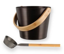 Rento lot de seau et louche en aluminium, finition goudron