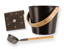 Rento lot de seau, louche et thermom&egrave;tre, aluminium / finition goudron