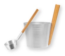 Rento seau et louche de sauna, aluminium / naturel