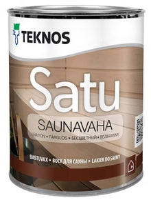 Cire pour sauna Satu transparente en pot de 0,9 litre.