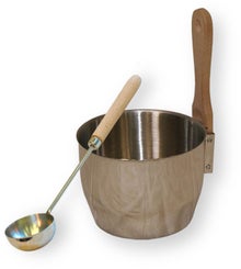 Saunia lot de sauna pour enfants, seau et louche en acier