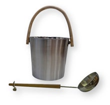 Saunia lot de seau de sauna 10 l et grande louche, acier inoxydable