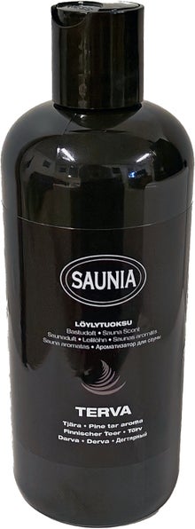 Parfum pour le sauna Saunia Goudron en flacon de 500 ml.