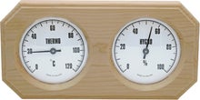 Thermo-hygrom&egrave;tre de sauna Saunia en aulne.