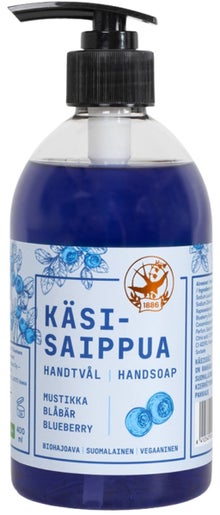 Vaasan Saippua savon pour les mains &agrave; la myrtille dans un flacon de 400 ml.