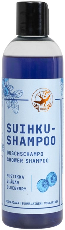 Vaasan Saippua shampoing douche &agrave; la myrtille dans un flacon de 250 ml.