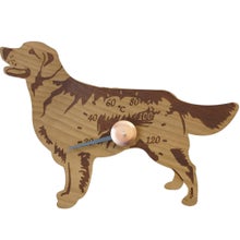 Thermom&egrave;tre de sauna Veico en bois, golden retriever.