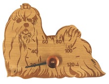 Veico thermom&egrave;tre de sauna en bois, bichon maltais.