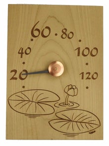 Thermom&egrave;tre de sauna en bois Veico, n&eacute;nuphar.