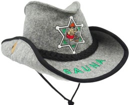 Bonnet de sauna et de bain &agrave; remous Sheriff style western.