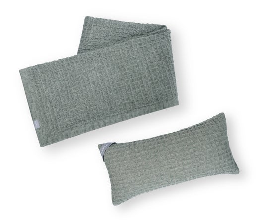 Luhta Home Pellava lot de serviette pour banc de sauna et coussin de sauna, vert fonc&eacute;