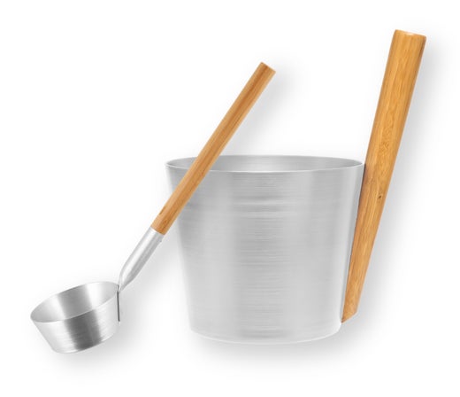 Rento seau et louche de sauna, aluminium / naturel