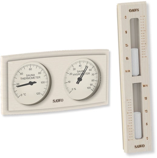 SAWO thermom&egrave;tre, hygrom&egrave;tre + sablier, tremble